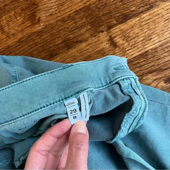 LOFT Women's Modern Skinny Crop Teal Jeans size 8 - Picture 4 of 7